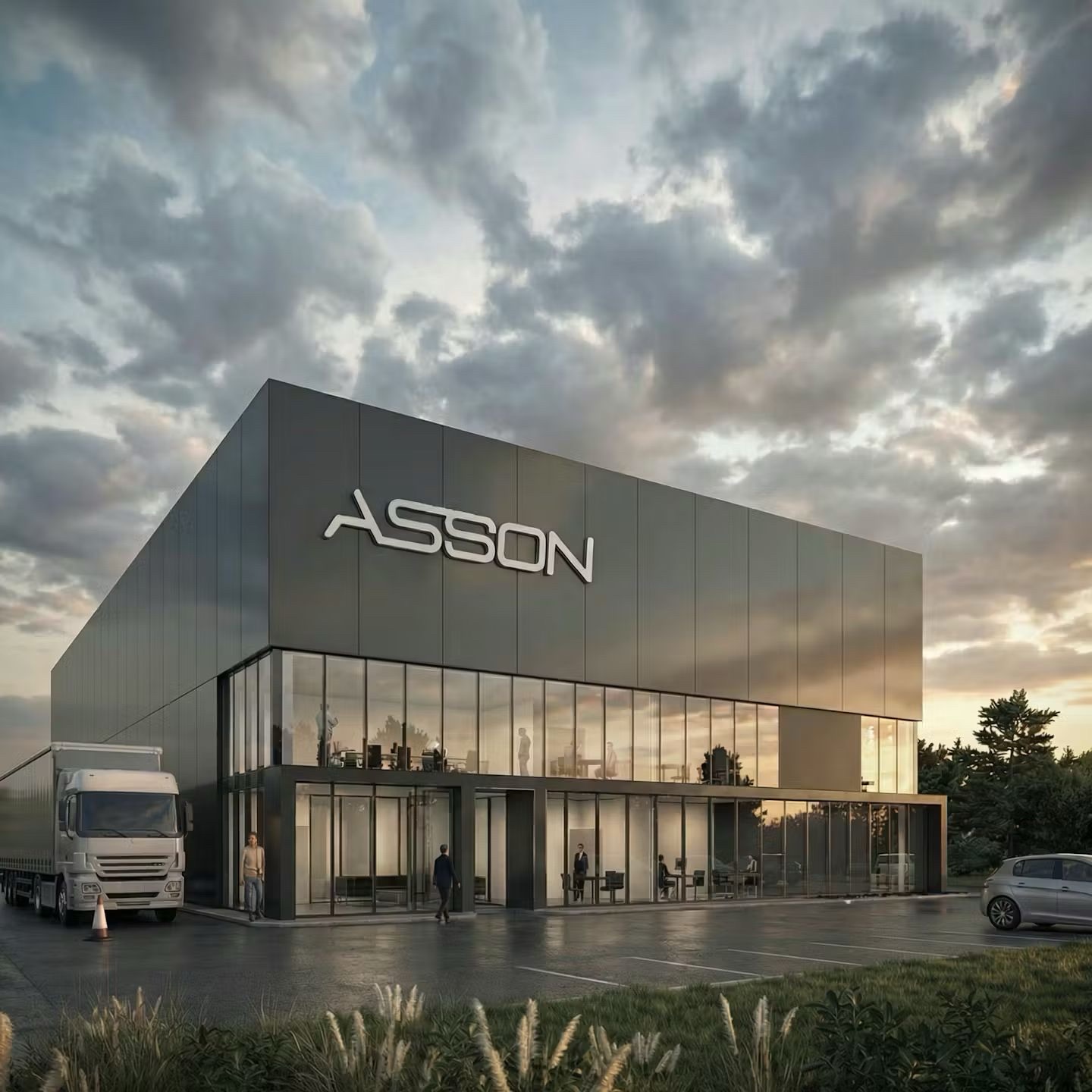 Proyecto de nave logística ASSON - vista en perspectiva